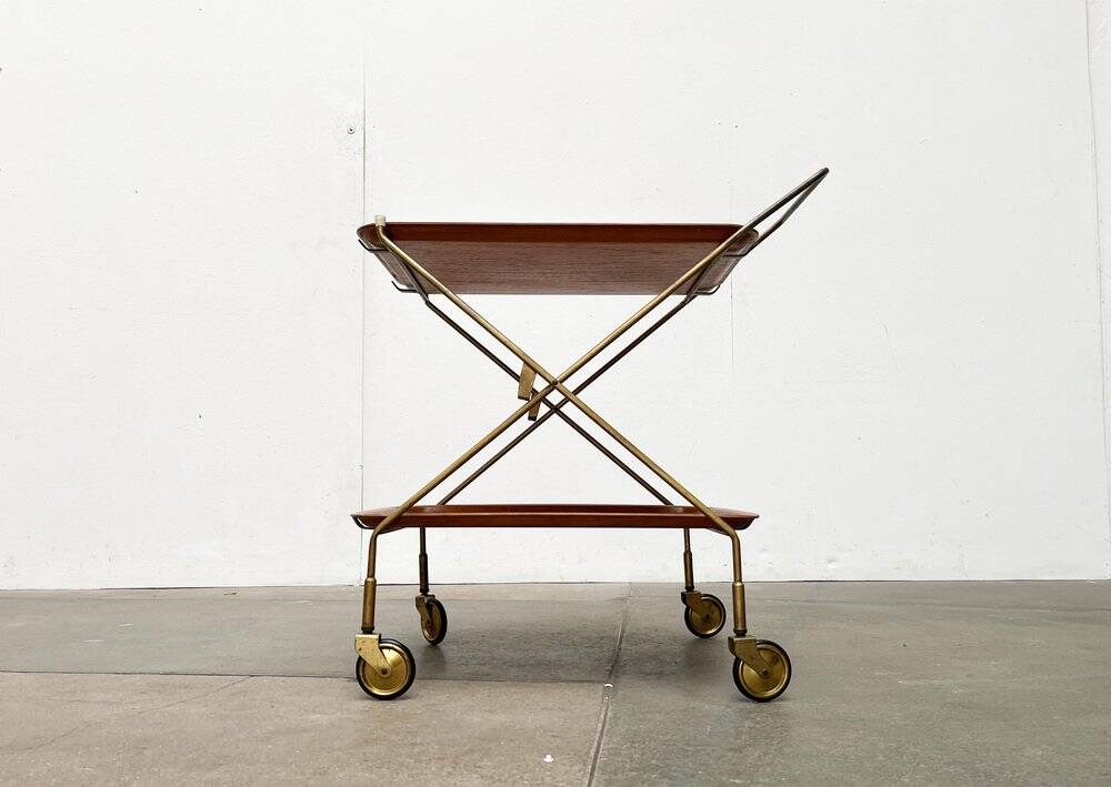 Mid-Century Teak and Metal Folding Bar by Silva Denmark, 1960s