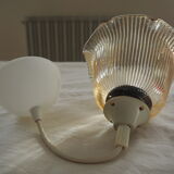 Striated tulip-shaped pendant light, in smoked glass