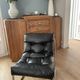 Vintage IKEA Pixi armchair, stainless steel, faux leather.