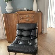 Fauteuil Pixi vintage IKEA inox simili cuir