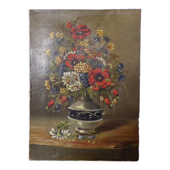 Still life with flowers signed and dated 1873