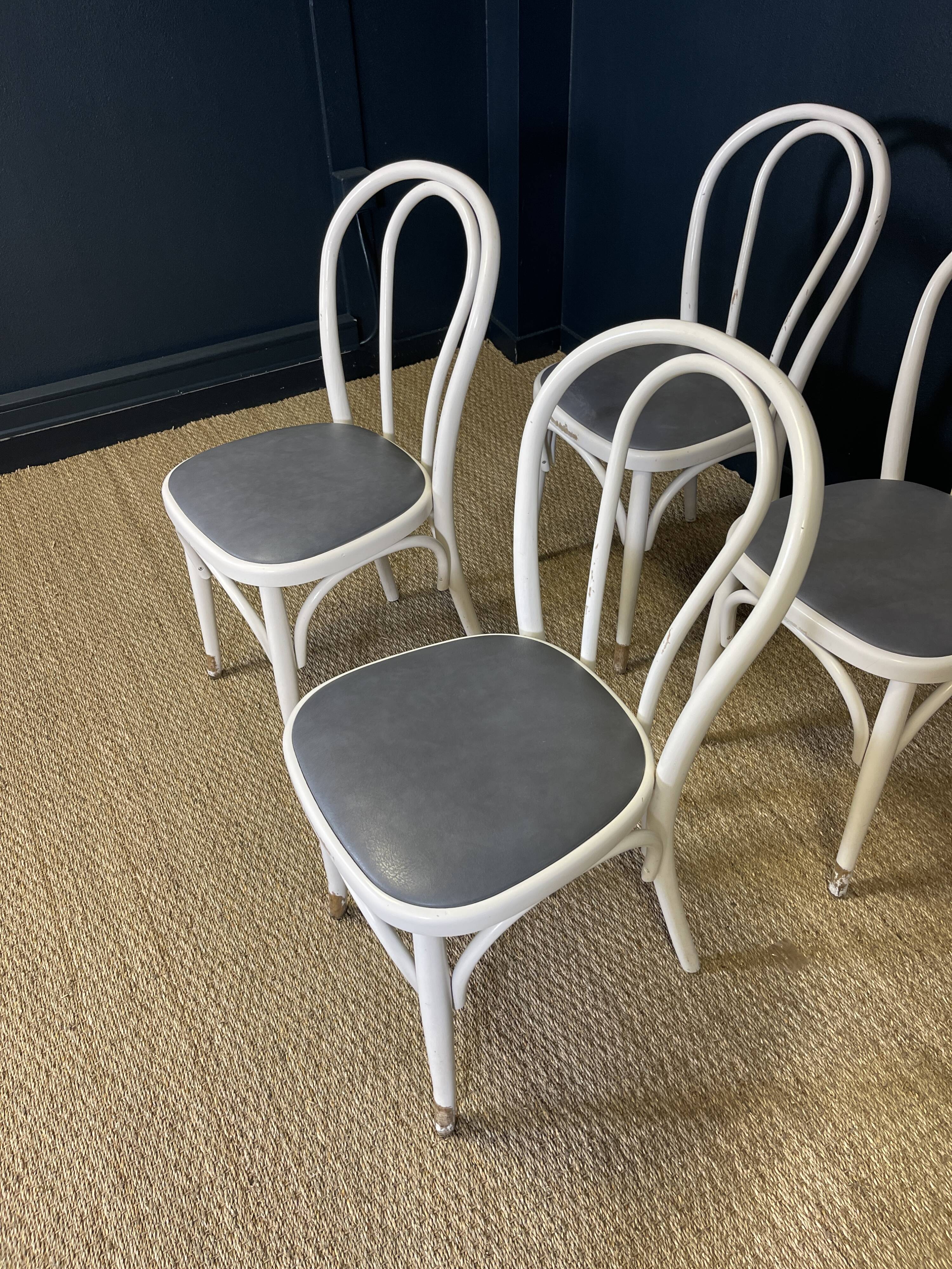 Set of 4 curved wood bistro chairs