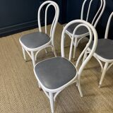 Ensemble de 4 chaises bistrot bois courbé type Thonet