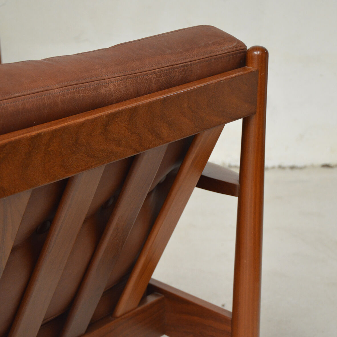 Pair of Danish armchairs in teak and leather, 1960