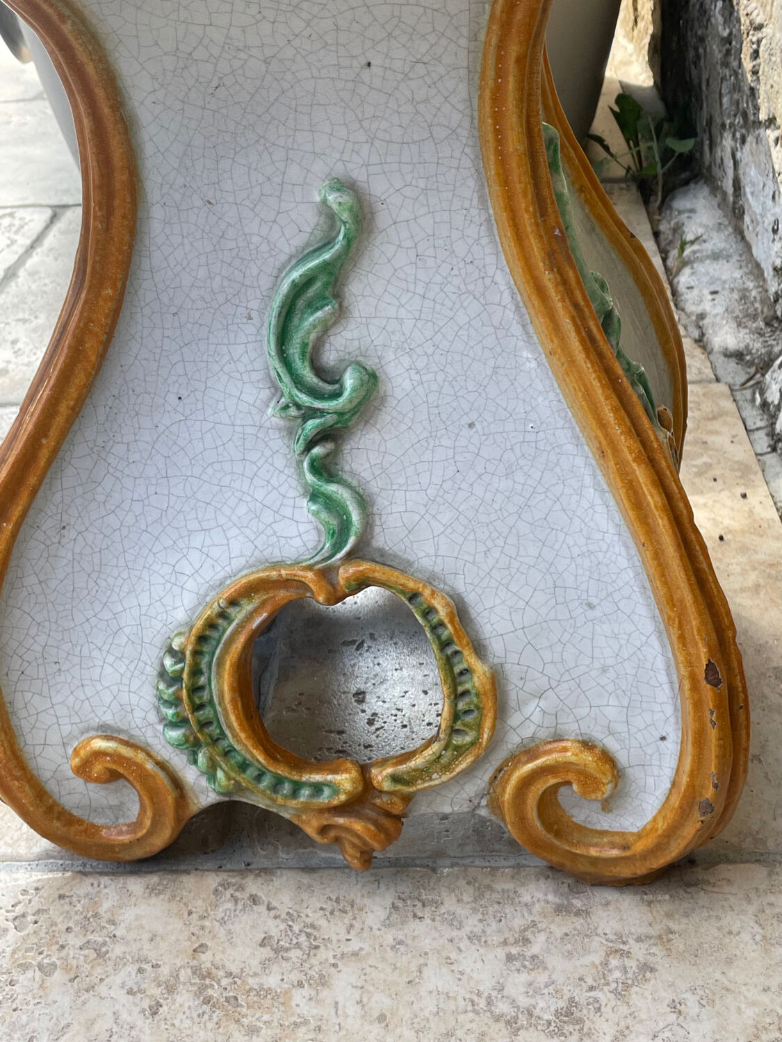 Italian ceramic garden stool