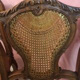Set of 2 fan cane chairs