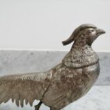 Couple of silver metal pheasants