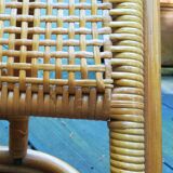 Folding rattan beach chair, USA, 1960s