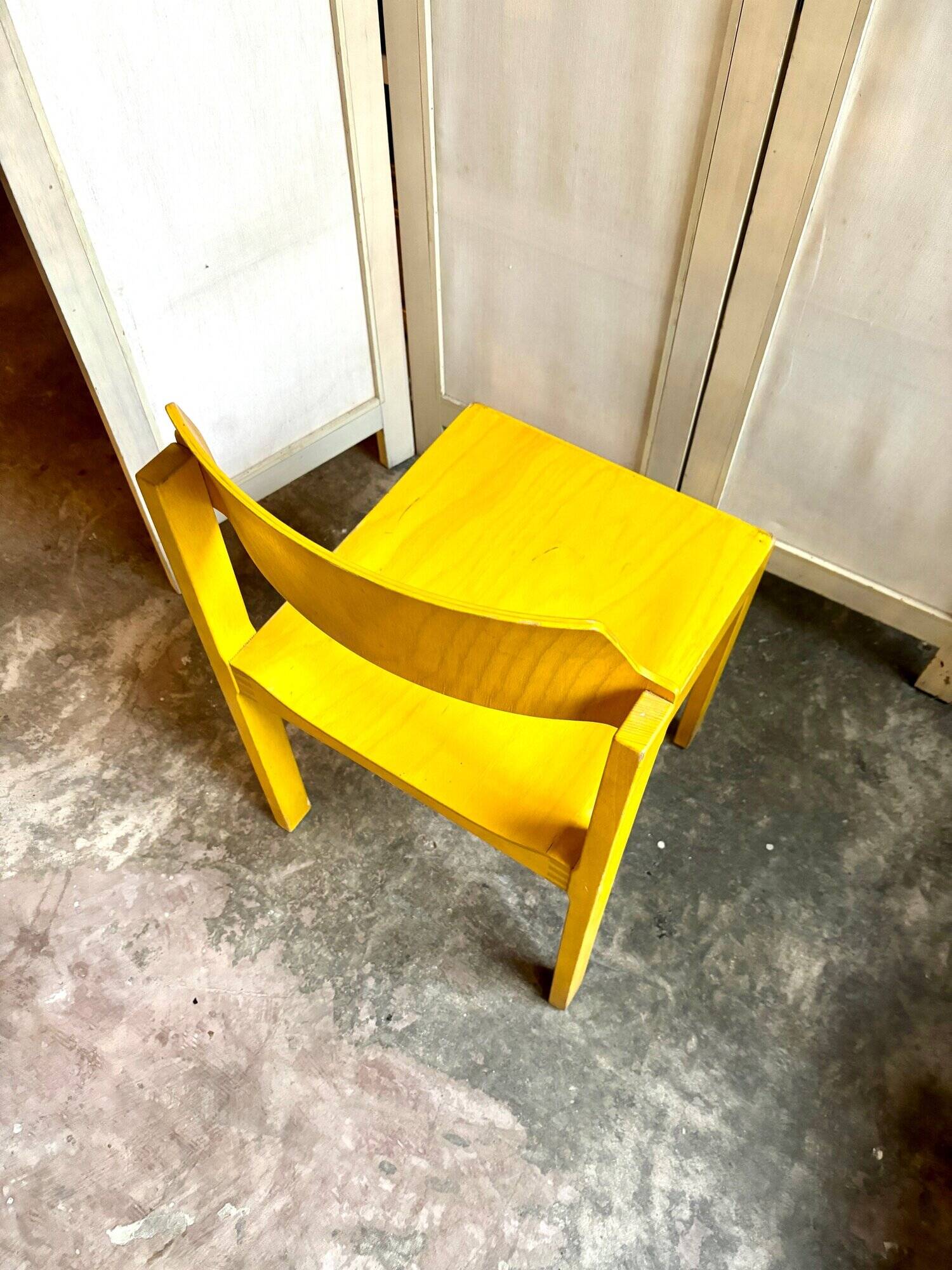 Chaise "Canto" en bois jaune par Schlapp Mobel