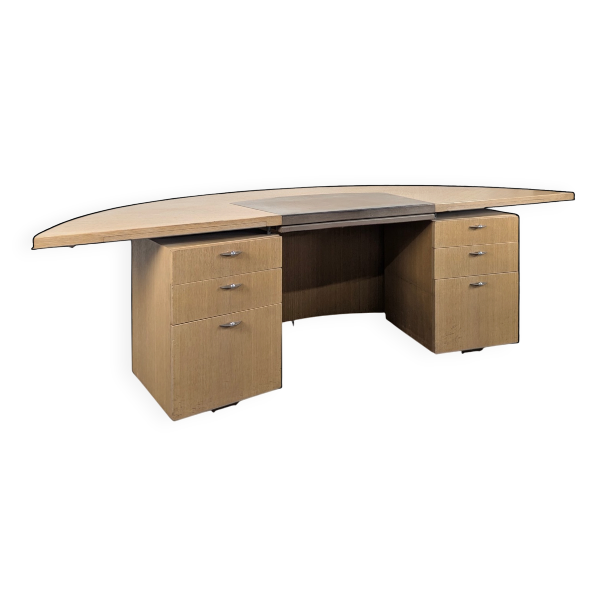 Large semicircular desk by André Putman published by Ecart International.