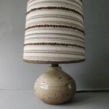 Stoneware lamp with its lampshade