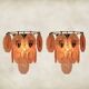 Chandelier vintage des années 70 avec 51 médaillons en verre rose, 37 cm