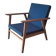 Danish teak lounge chair with sea blue-green fabric, 1960s
