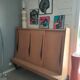 High sideboard by Gérard Guermonprez dating from the 1950s in blond oak
