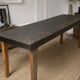 Grande table industrielle années 50 acier et bois 200cm