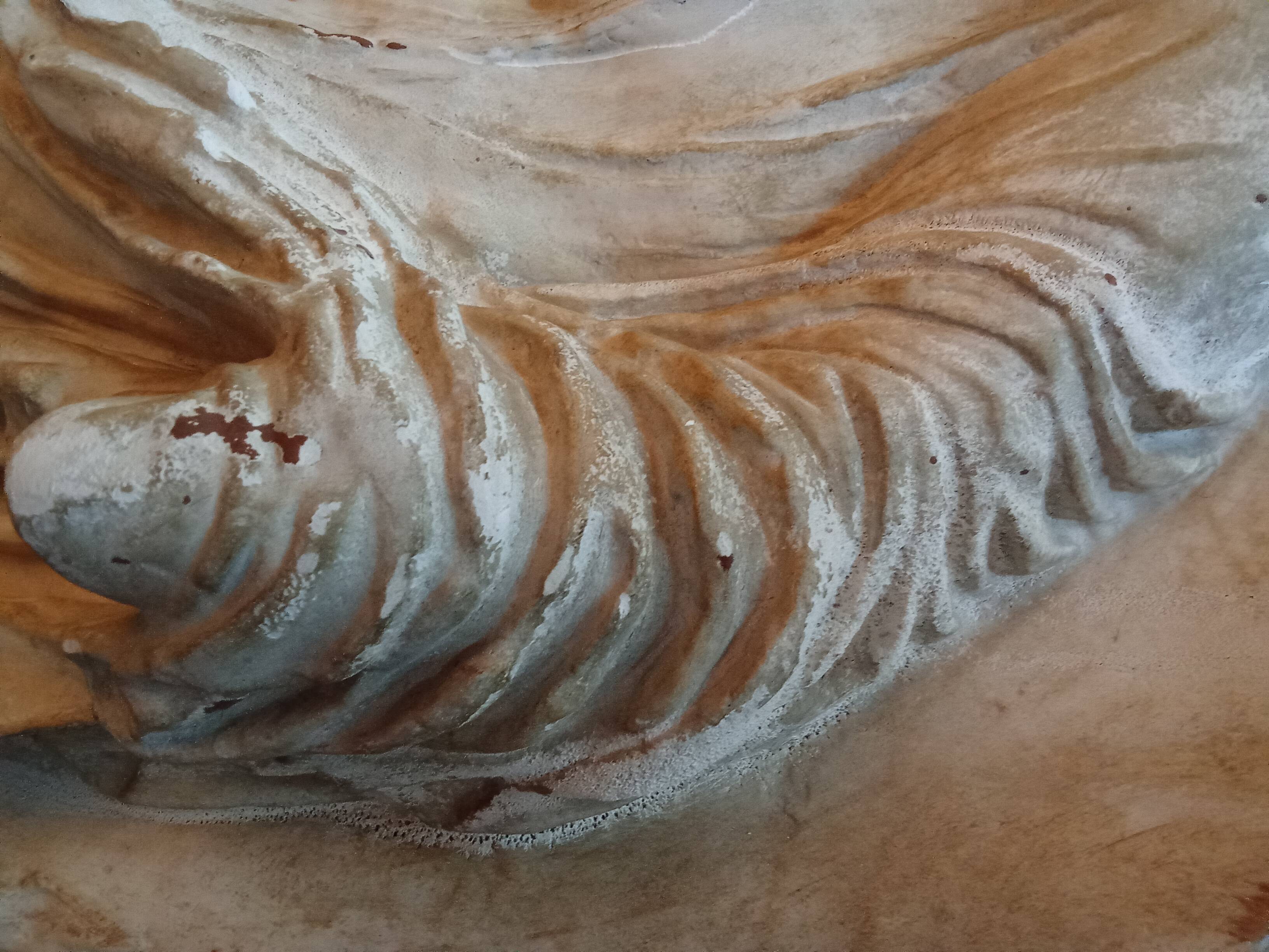 Ancien bas relief sculpture en plâtre Déesse Nike