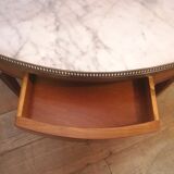 Oval hot water table in cherry and marble