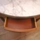 Oval hot water table in cherry and marble