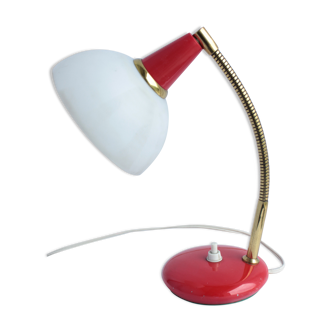 Office lamp or bedside made in italy from the 60's red and white color
