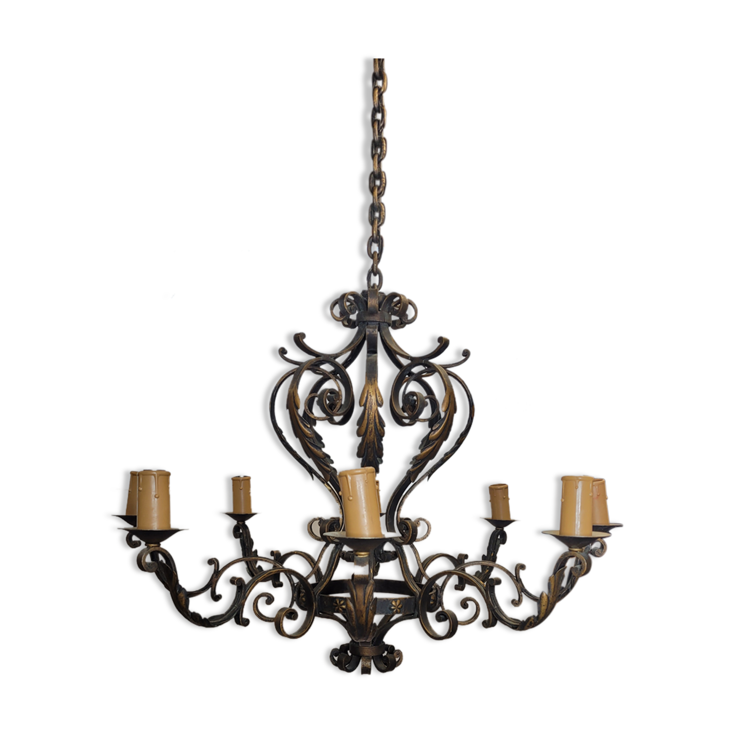Lustre fer forgé ancien