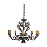 Old wrought iron chandelier