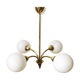 Glass and brass chandelier 50s/60s