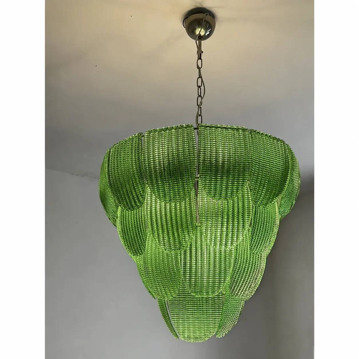 Elegant Contemporary Diamanted Petals Murano Glass Chandelier by Simoeng