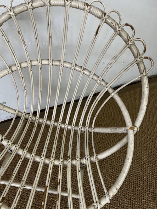 Fauteuil coquille rotin enfant