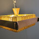 Raffia bast, wood and acrylic pendant lamp by Temde Switzerland, 1960s