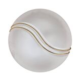 Hollywood Regency Metal-Lux Glass Ceiling Light Italy 1980s