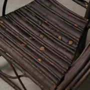 Fauteuil sculptural en bois courbé , Art Populaire, vers 1900