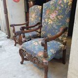 Pair of large antique Baroque style armchairs, in perfect condition.