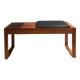 Banc anglais en bois et skaï, 1960