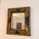 Antique Flemish Style Mirror Blackened and Gilded Wood Napoleon III 19th Century