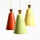 Beautiful large original mid-century 3-arm colorful bag ceiling lamp