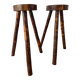 Brutalist wooden stools from the 60s