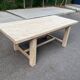 Table de ferme extensible à volets rénovée en bois massif 140-200cm