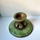 Scandinavian ART DECO candle holder in Bronze with verdigris patina