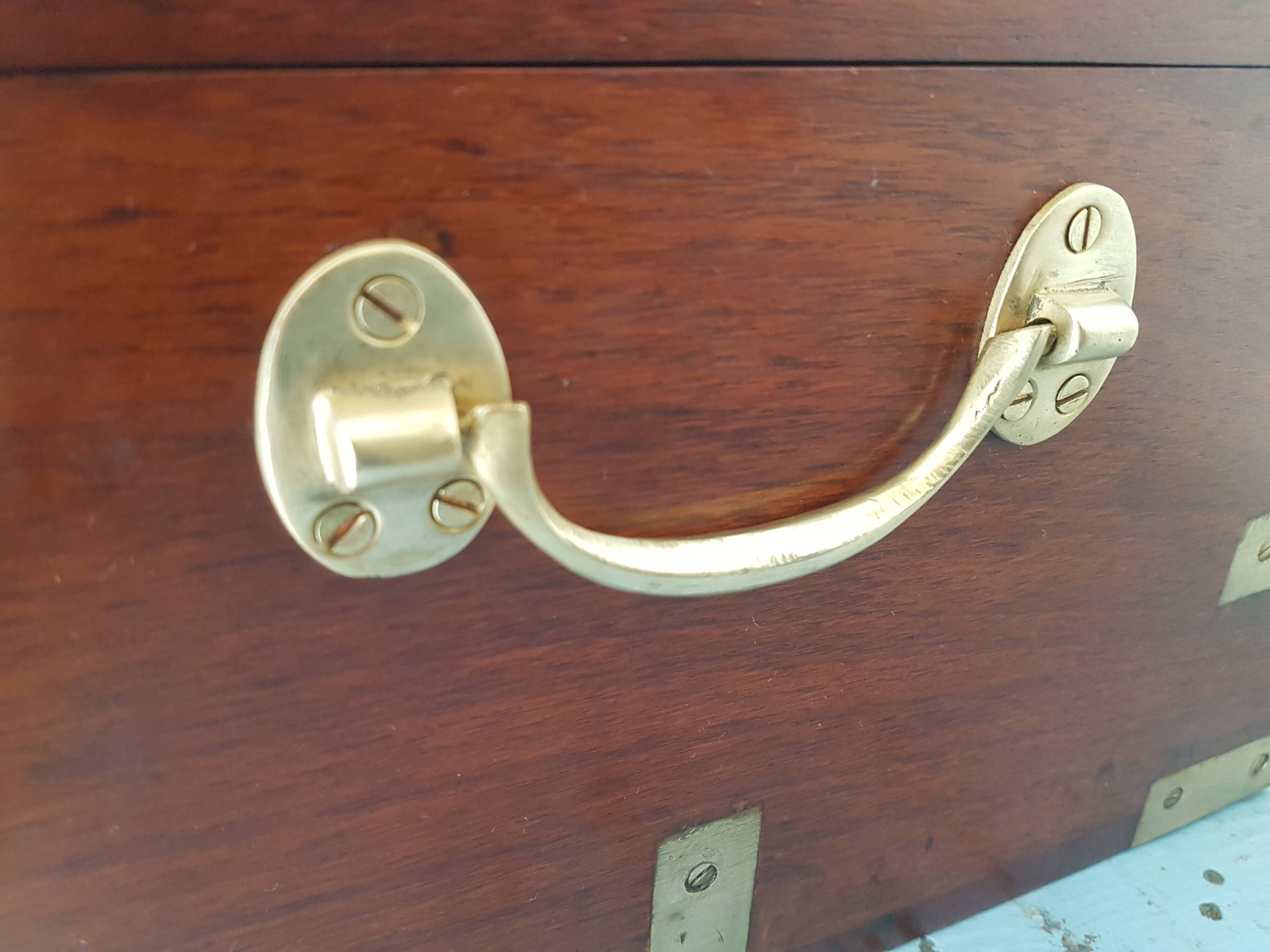 Marine trunk travel cabinet period 19th wood and brass