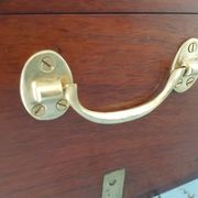 Marine trunk travel cabinet period 19th wood and brass