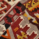 6x9 Colorful Handmade Geometric Kilim Rug, 182x283Cm
