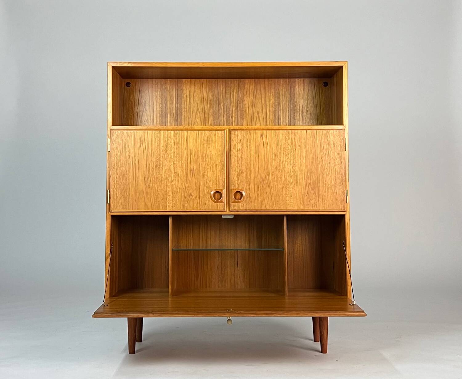 Vintage teak highboard cabinet shelf 70s Danish design
