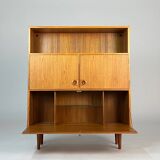 Vintage teak highboard cabinet shelf 70s Danish design
