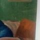 Table oil on cardboard woman elongated years 40-50