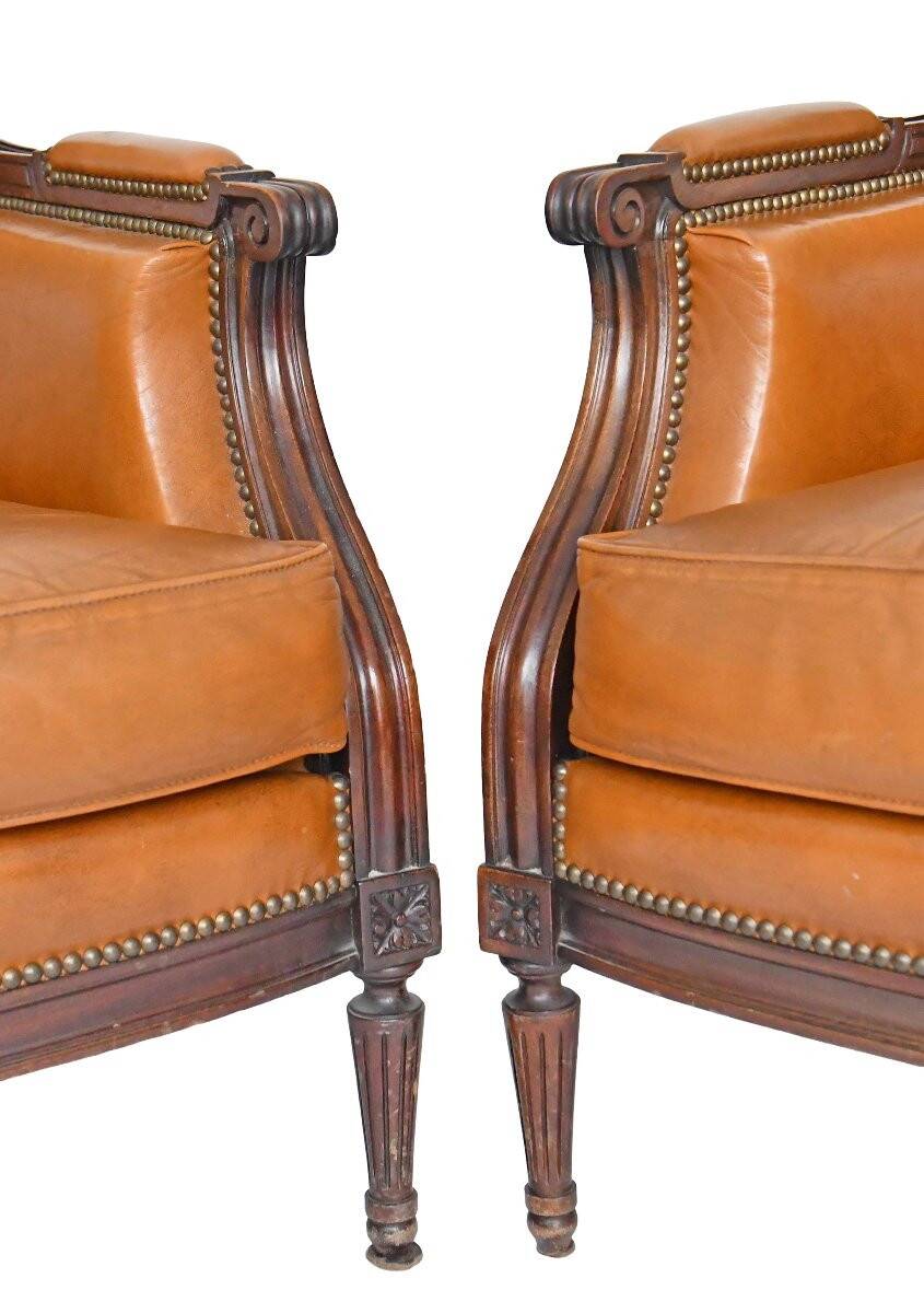 Pair of large armchairs in Louis XVI style