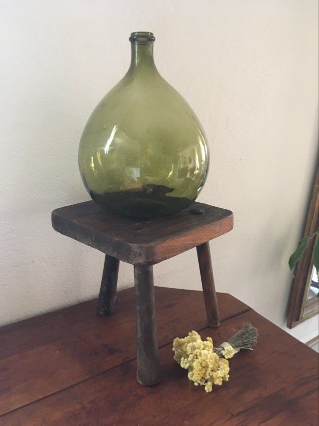 Massive wooden tripod stool