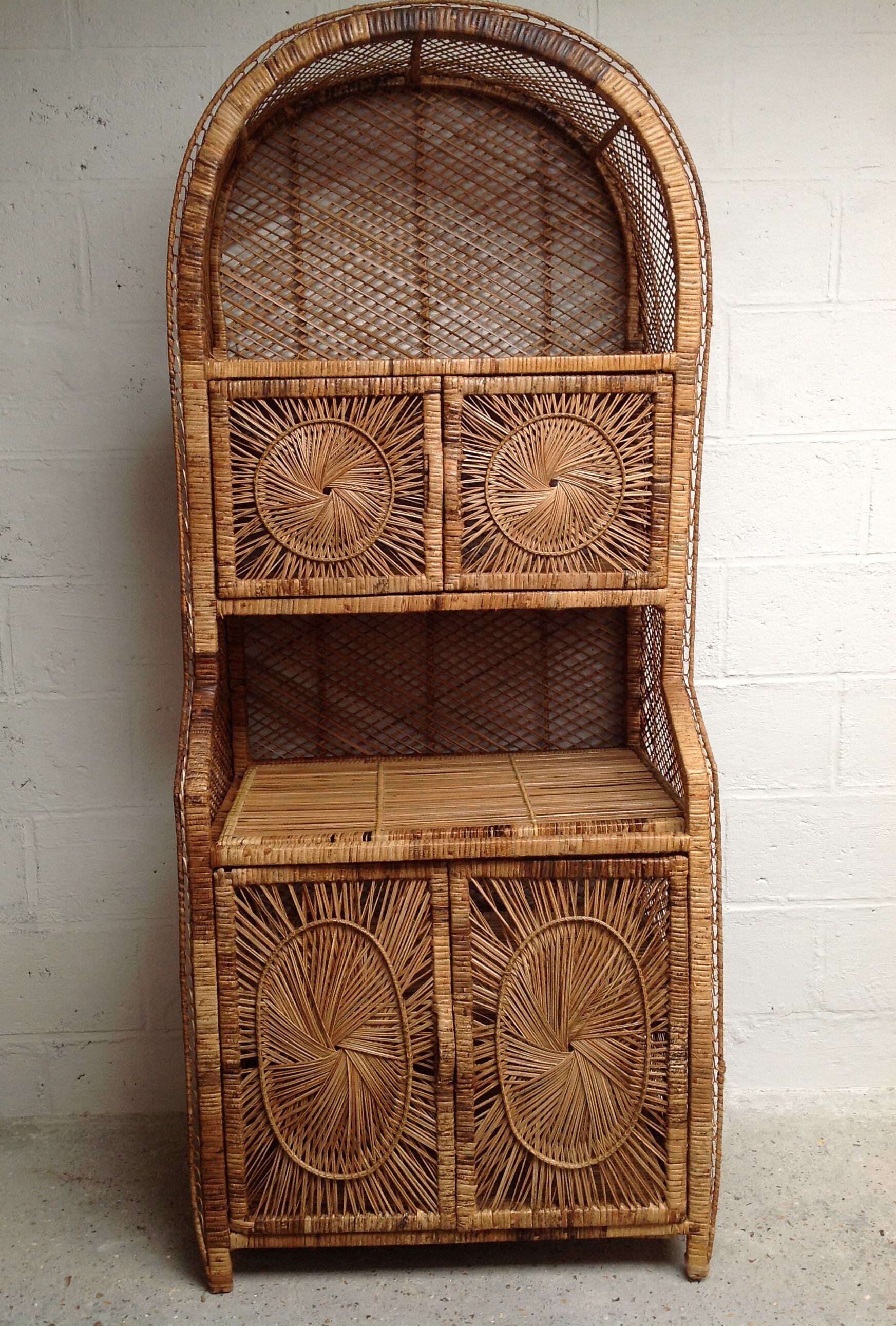 Vintage rattan bookcase