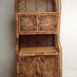 Vintage rattan bookcase