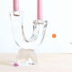 Two-branched crystal bougeoir by Daum France