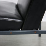 Vintage black bauhaus lounge armchair, 70s